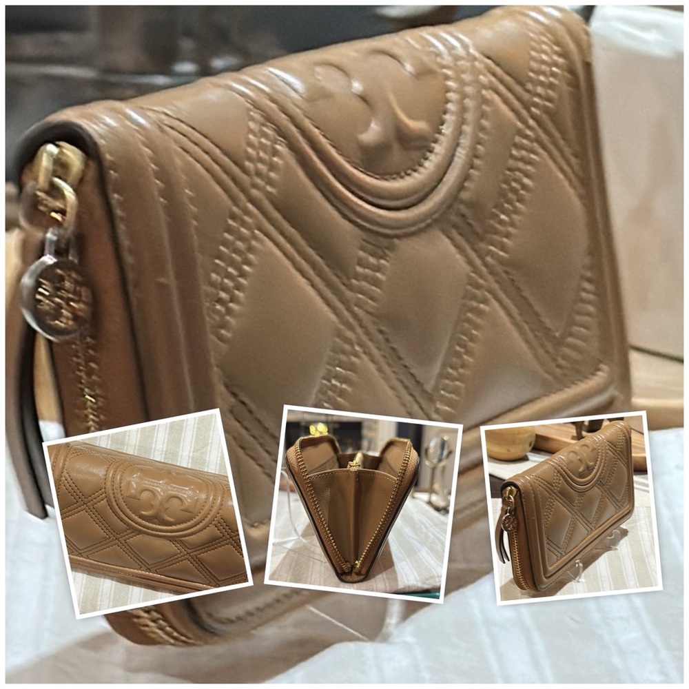 Tory Burch Fleming Continental Zip Around Continental Wallet in Tiramisu. EUC!